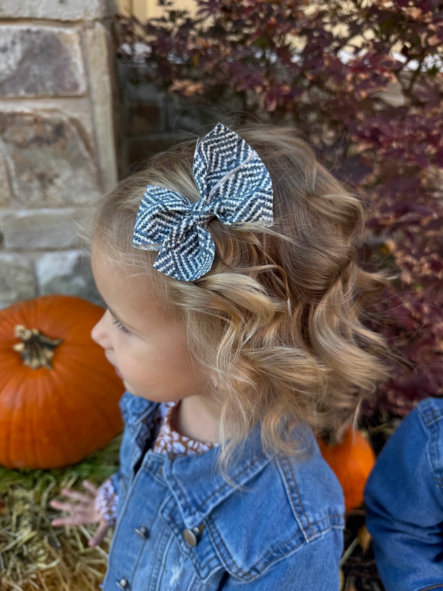 Charmed Rose- Navy Aztec Bow