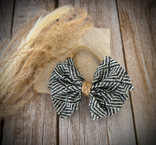 Charmed Rose- Navy Aztec Bow
