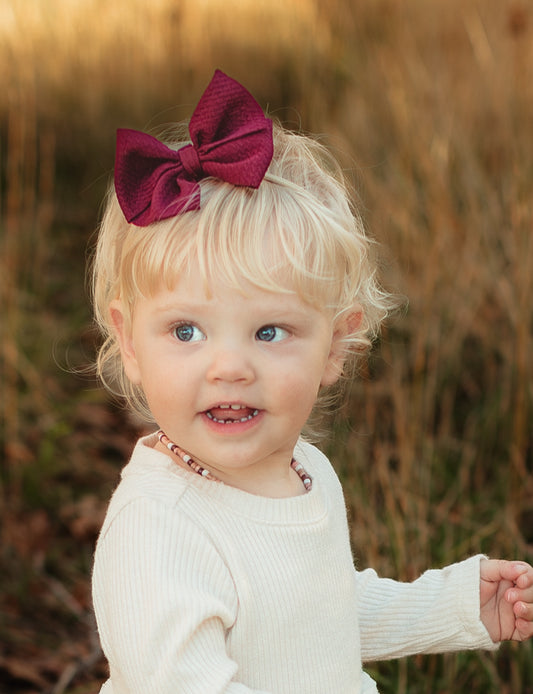 Charmed Rose- Burgundy Bows