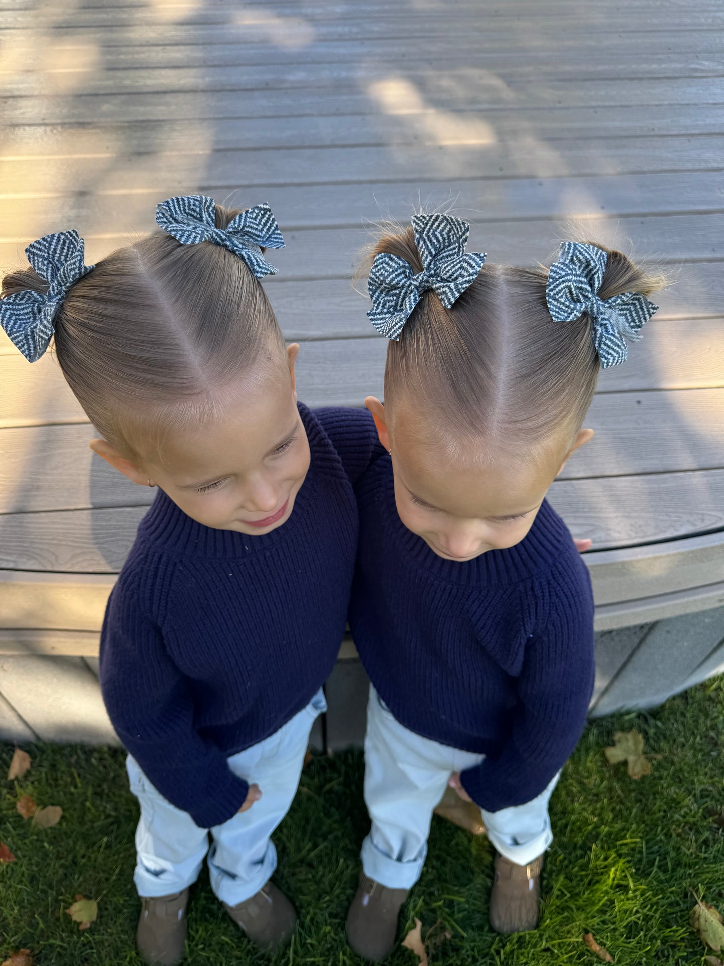 Charmed Rose- Navy Aztec Bow