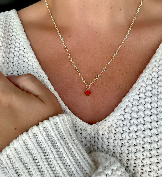 Charmed Rose- Custom Birthstone Necklace